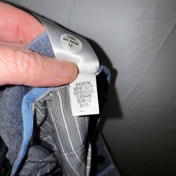 Banana Republic Aiden Pants Men's 32x30 Blue and White Herringbone Casual Cotton - Picture 5 of 5